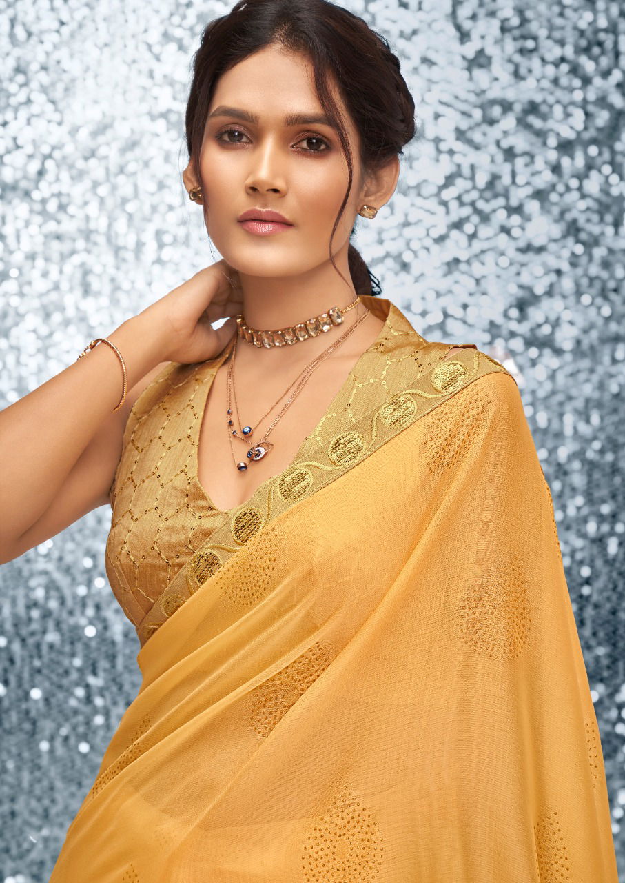 Stavan Emily Fancy Stylish Party Wear Chiffon Saree Collection